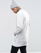 Asos Loungewear Oversized Sweatshirt With Rib Side Panel - Gray