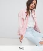 Noisy May Tall Denim Jacket - Pink