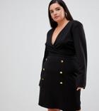 Unique 21 Hero Tailored Dress With Gold Buttons-black