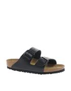 Birkenstock Arizona Black Leather Two Strap Sandals - Black