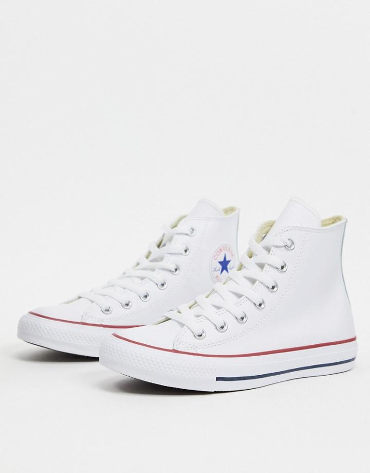 Converse Chuck Taylor All Star Hi Leather Sneakers In White