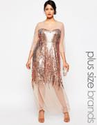 Lovedrobe Sheer Sequin Maxi Dress - Multi