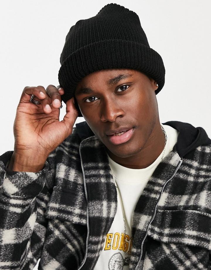 New Look Fisherman Beanie In Black