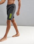 Adidas 3s Swim Shorts In Long Length In Black Cd8504 - Black