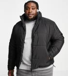 Le Breve Plus Crop Funnel Neck Puffer Jacket In Black-brown