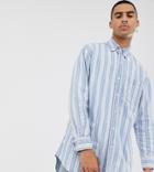 Sixth June Oversized Shirt In Blue Stripe - Blue