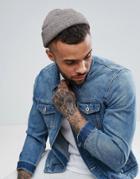 Asos Mini Fisherman Beanie In Brown Twist - Brown