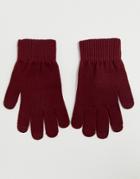 Asos Design Touch Screen Gloves In Recycled Polyester In Red