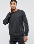 Religion Oversized Sweat With Drop Shoulder Detail - Washed Black