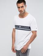 Tommy Hilfiger Logo Stripe Crew T-shirt White - White
