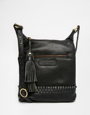 Ruby Rocks Leather Cross Body Bag - Black