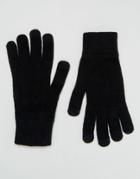 Asos Touchscreen Gloves In Black - Black