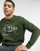 Lee Logo Crew Neck Sweatshirt In Green