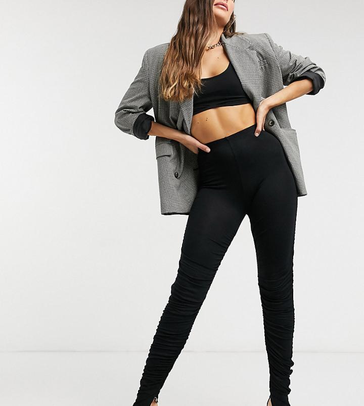 Fashionkilla Ruched Detail Legging In Black