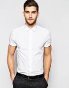 Asos Smart Shirt In White With Short Sleeve - White