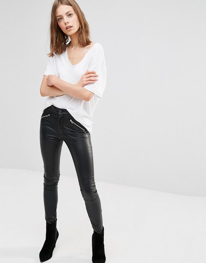 Minimum Lidia Pu Pants - Black