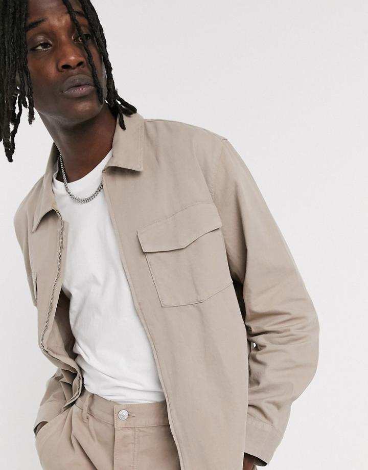 Weekday Eden Denim Shirt In Clay-neutral