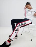 Iceberg Side Logo Fitted Jogger - Blue