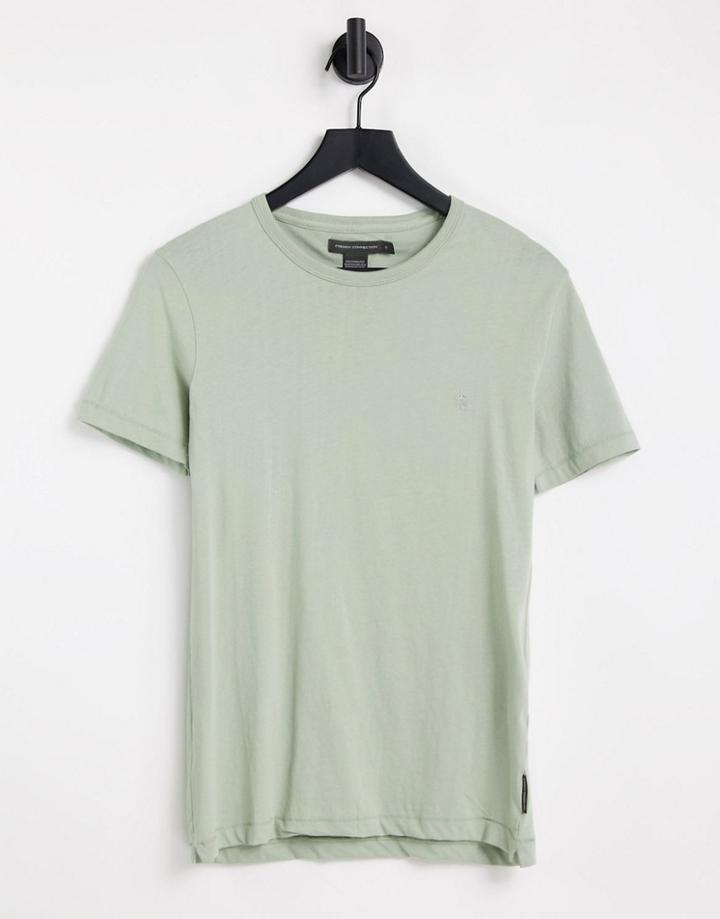 French Connection Crew Neck T-shirt In Sage-green