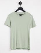 French Connection Crew Neck T-shirt In Sage-green