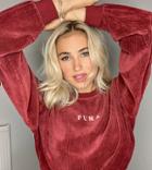 Puma Cord Cropped Crew Sweat In Red - Exclusive To Asos
