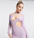 Simmi Exclusive 90s Strappy Cutout Detail Mini Dress In Lilac-gold