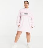 Ellesse Plus Half Zip Dress In Pink