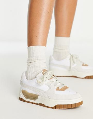 Puma Cali Dream Sneakers In White And Brown Neutrals - Exclusive To Asos