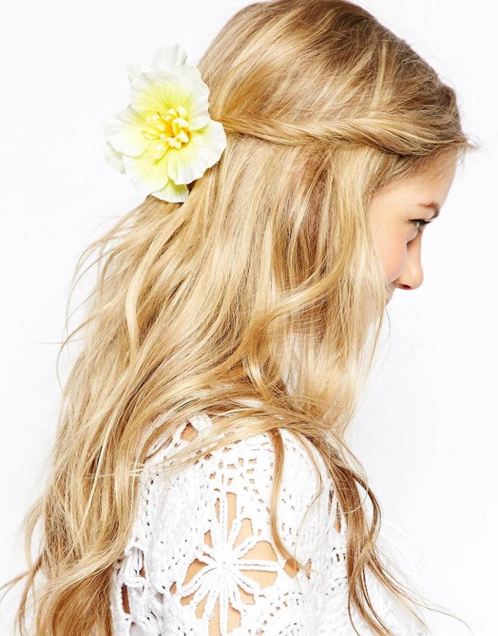 Asos Tropical Flower Hair Corsage - Yellow