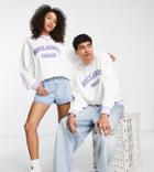 Reclaimed Vintage Inspired Unisex Sweat With Varsity Graphic In Cream-gray