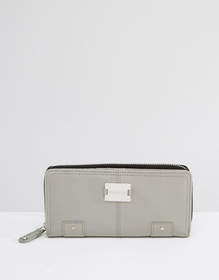 Modalu Pippa Large Leather Wallet - Gray