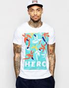 Hero's Heroine T-shirt With Block Floral Print - Green