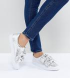Asos Ditzy Bow Sneakers - Silver