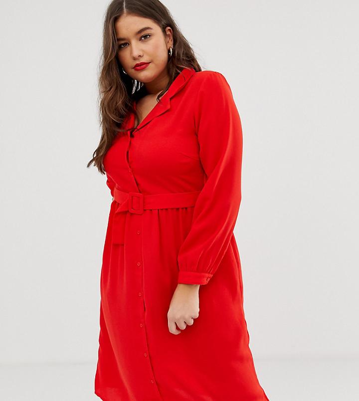 Vero Moda Curve Shirt Dress-red