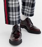 Asos Design Brogue Shoes With Creeper Sole In Burgundy Leather - Red