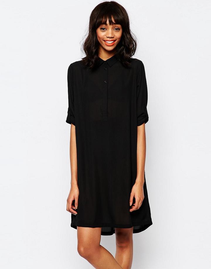 Monki Dannie Shirt Dress - Black
