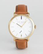 Ted Baker Trent Leather Watch In Tan - Tan