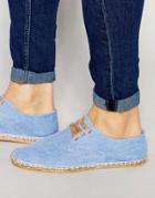 Asos Derby Espadrilles In Blue Chambray - Blue