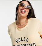 New Look Curve Hello Sunshine Slogan T-shirt In Yellow