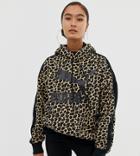 Puma Oversized Cheetah Print Hoodie - Black