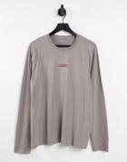 Allsaints State Long Sleeve Crew T-shirt In Stone-neutral
