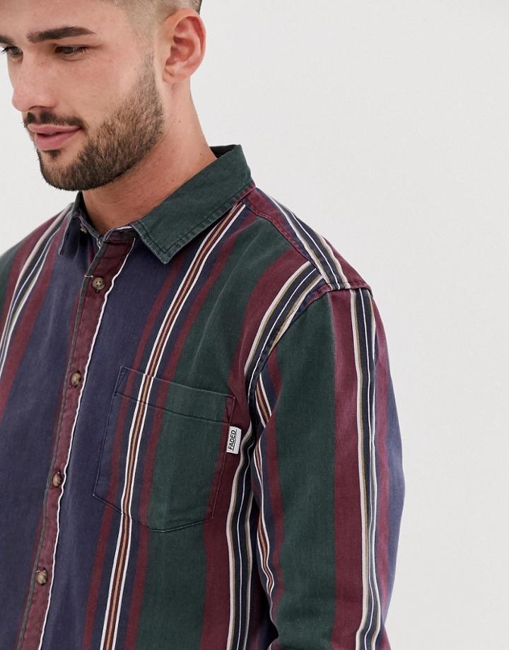 Bershka Striped Shirt In Navy - Navy