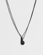 Bershka 2-pack Multi Pendant Necklace In Black