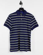 Polo Ralph Lauren Golf Yarn Dyed Stripe Lightweight Performance Pique Polo In Navy/yellow