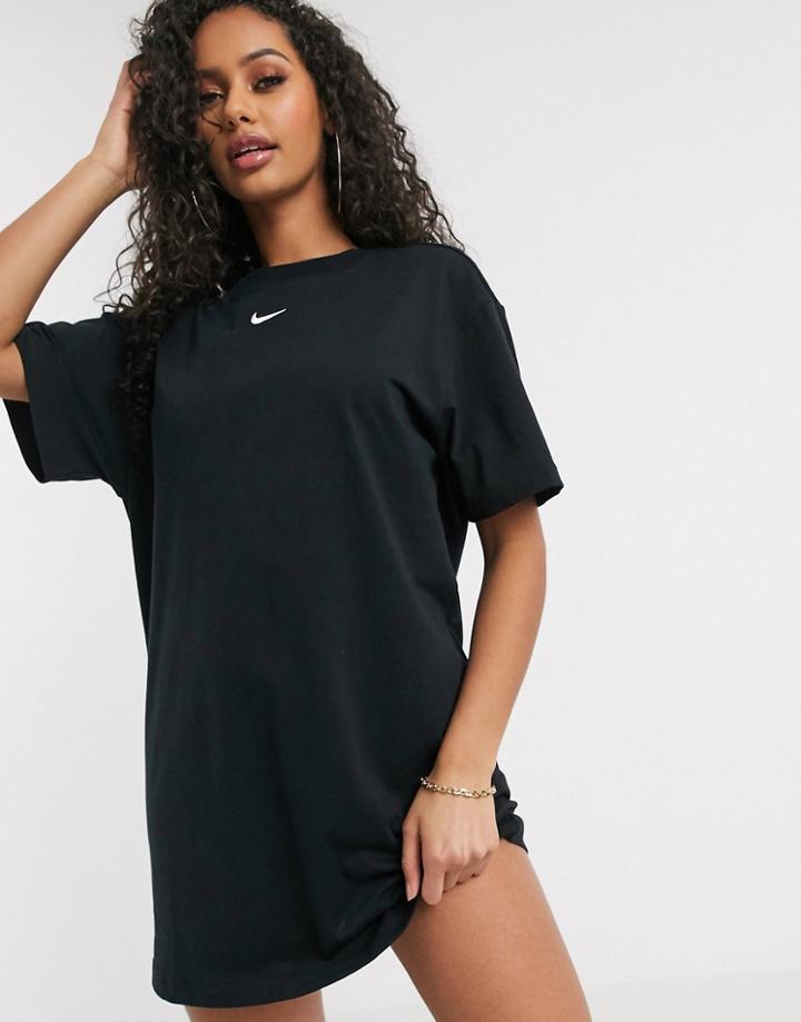 Nike Swoosh T-shirt Dress In Black