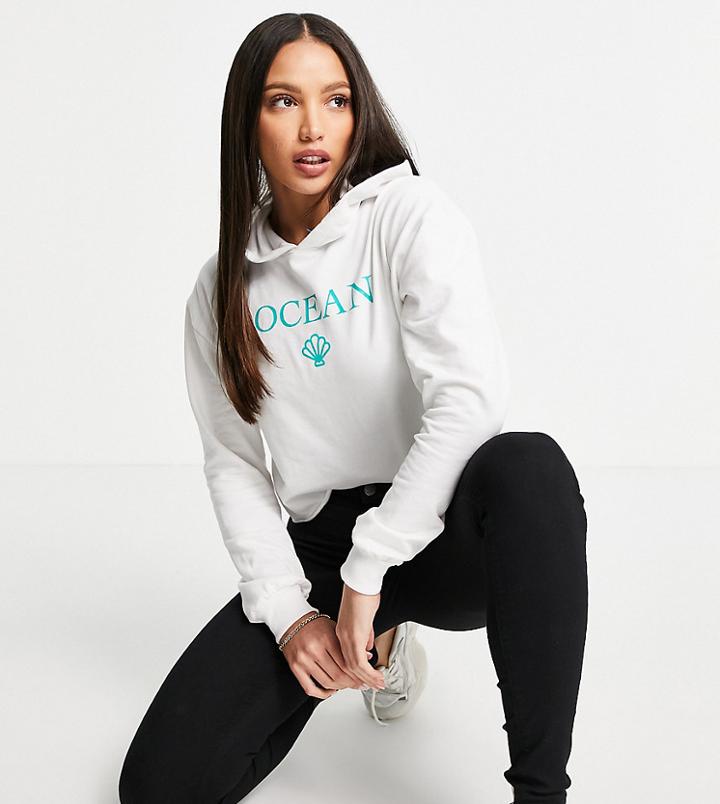 Threadbare Tall Graphic Hoodie In White - Part Of A Set