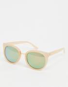 Aj Morgan Round Sunglasses In Light Pink