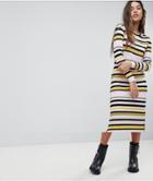 Noisy May Striped Midi Dress - Multi