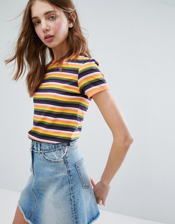 Monki Multi Colored Stripe Top - Multi