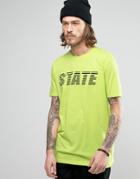 Asos Longline T-shirt With State Print - Green
